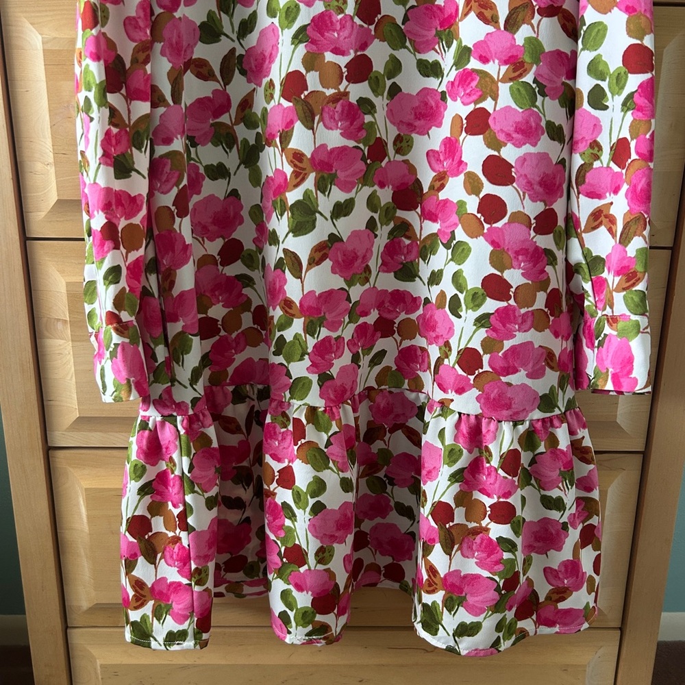 Who What Wear Floral Long Sleeve Mini Dress with Ruffle Collar - Picture 12 of 13